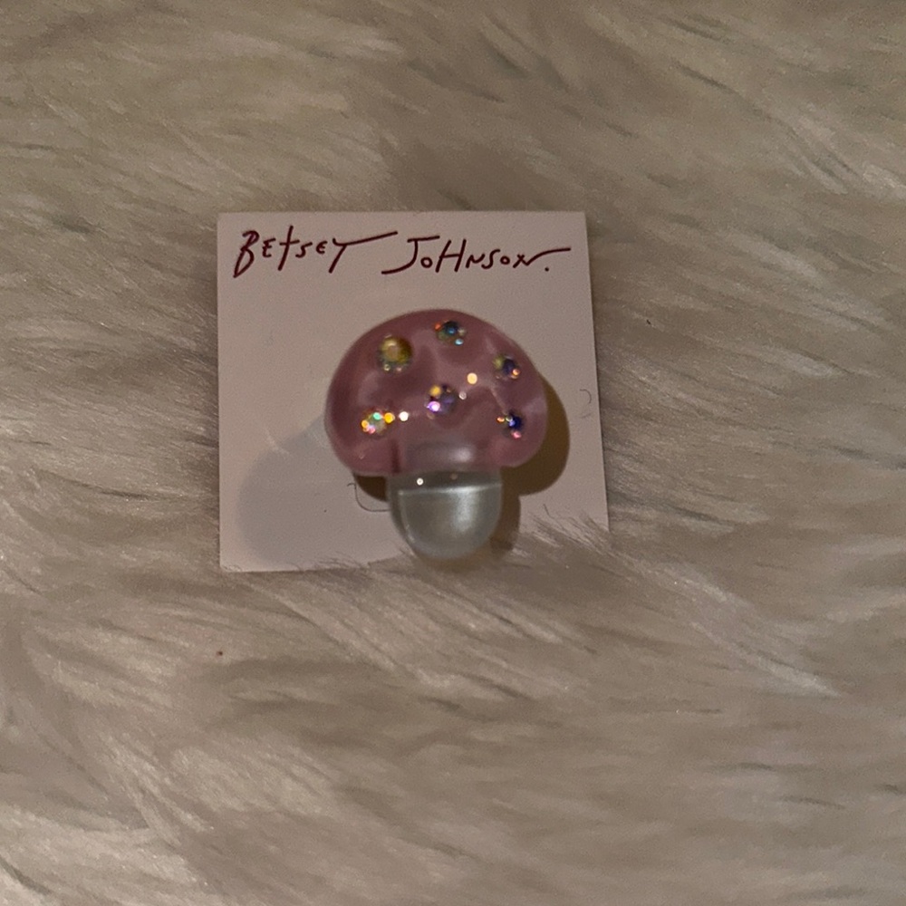 Betsey Johnson Pink Mushroom Ring